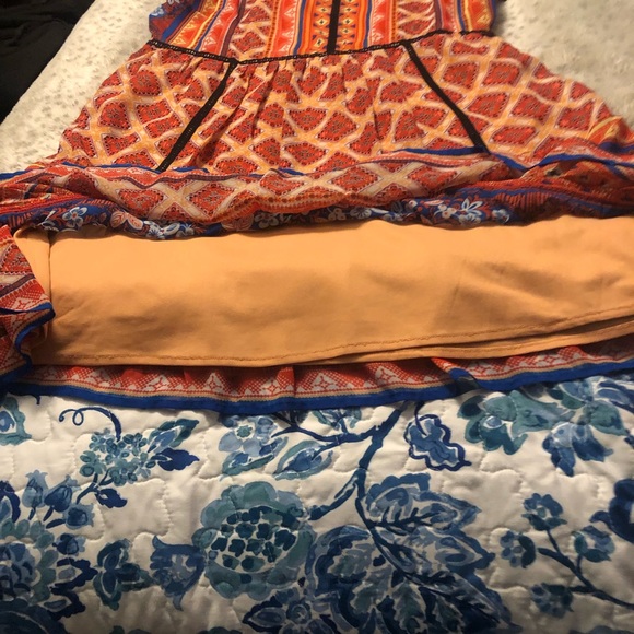 Multicolored Dress Sleeveless Zipper On Left Size To Waist Beige by eci - Picture 5 of 5